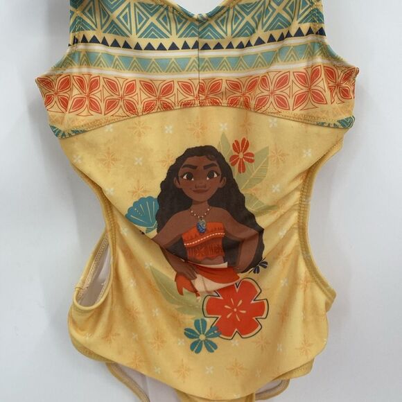 Disney Store Moana Swimsuit One Piece Cutout sides approximately size 6/6x - Picture 2 of 11